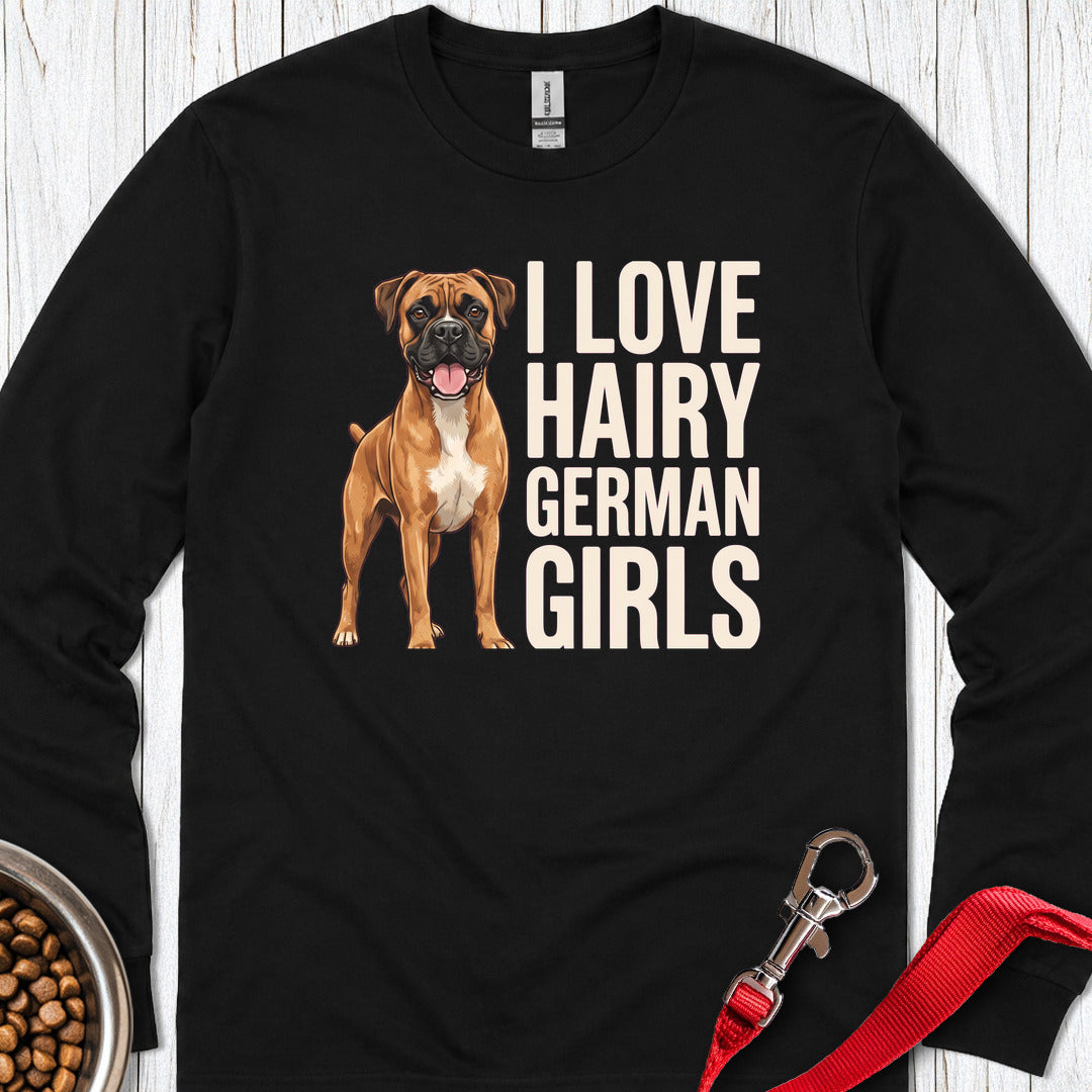 Fawn Boxer Hairy German Girl Long Sleeve Black