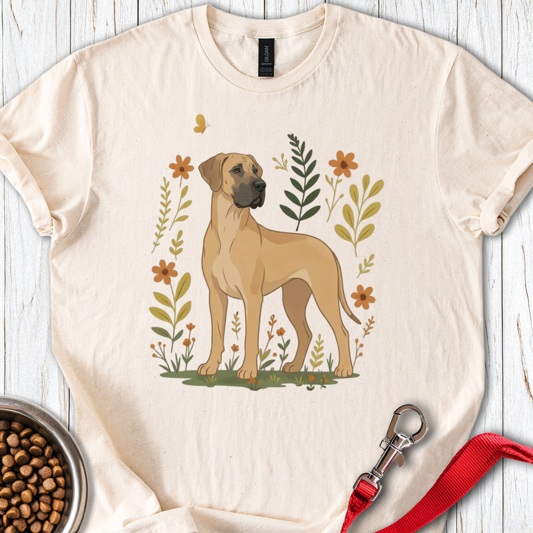Fawn Great Dane Flowers Natural