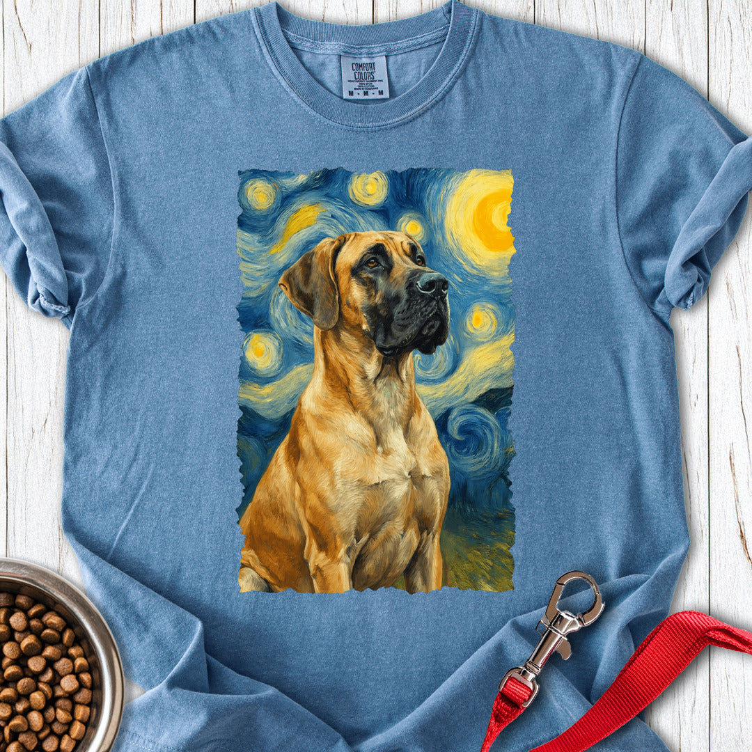 Fawn Great Dane Van Gogh Premium Tee — Blue Jean