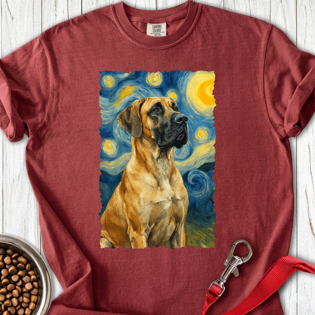 Fawn Great Dane Van Gogh Premium Tee — Brick