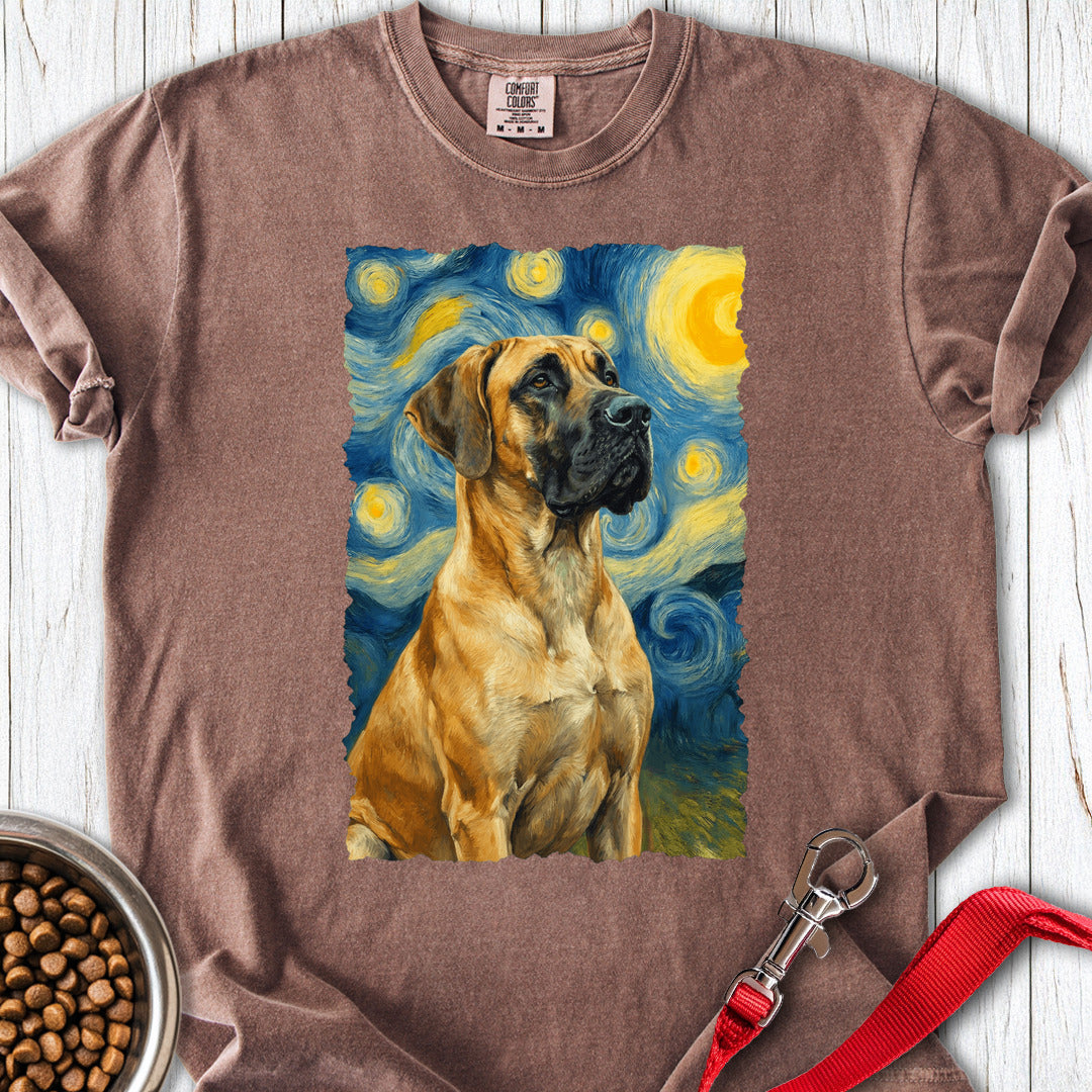 Fawn Great Dane Van Gogh Premium Tee — Espresso