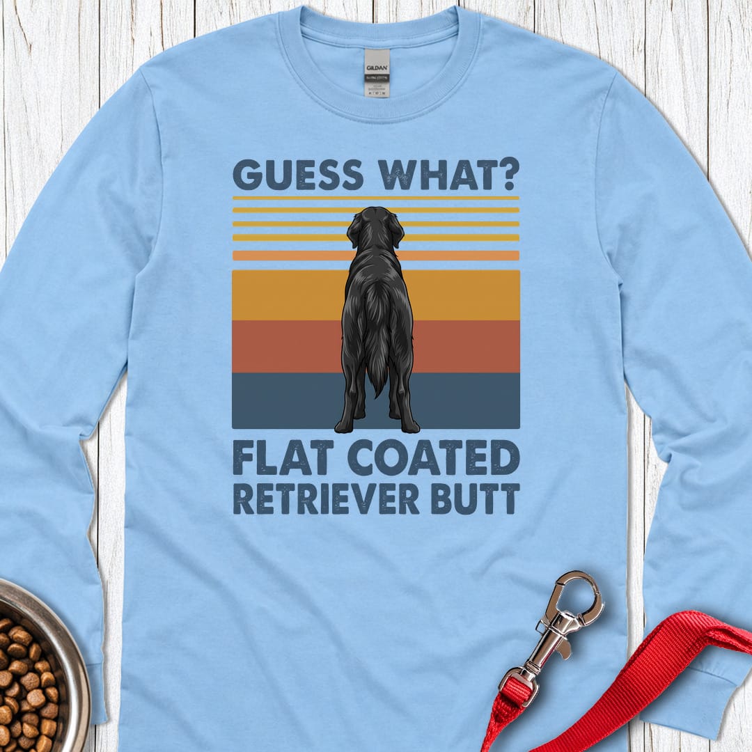 Flat Coated Retriever Butt Long Sleeve Carolina Blue