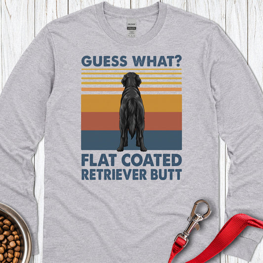 Flat Coated Retriever Butt Long Sleeve — Sport Grey