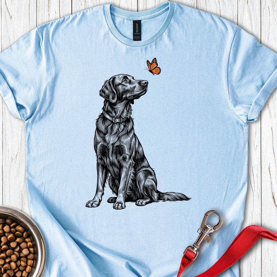 Flat Coated Retriever Butterfly — Light Blue