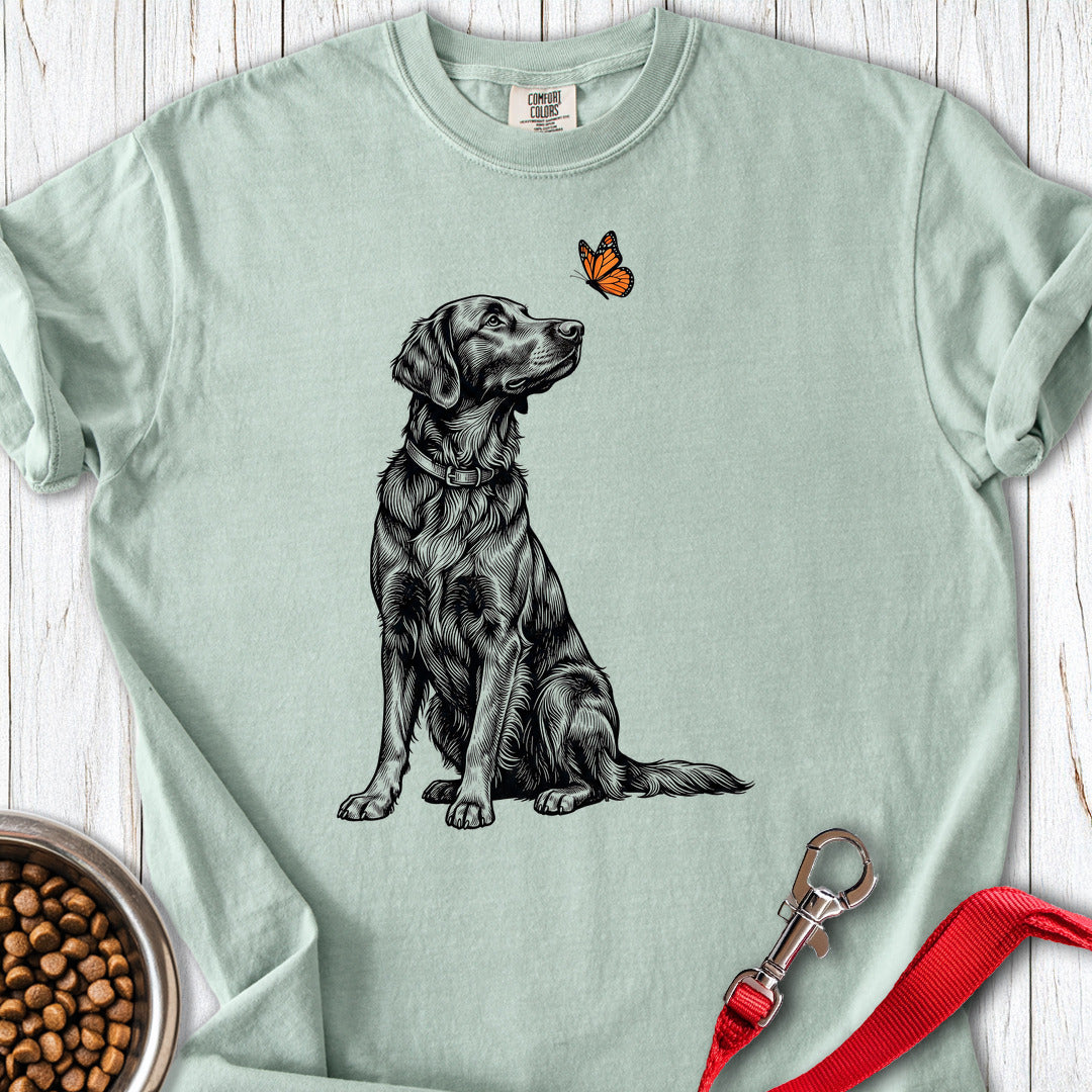 Flat Coated Retriever Butterfly Premium Tee — Bay