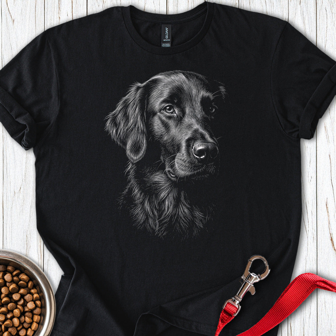 Flat Coated Retriever Engraved — Black
