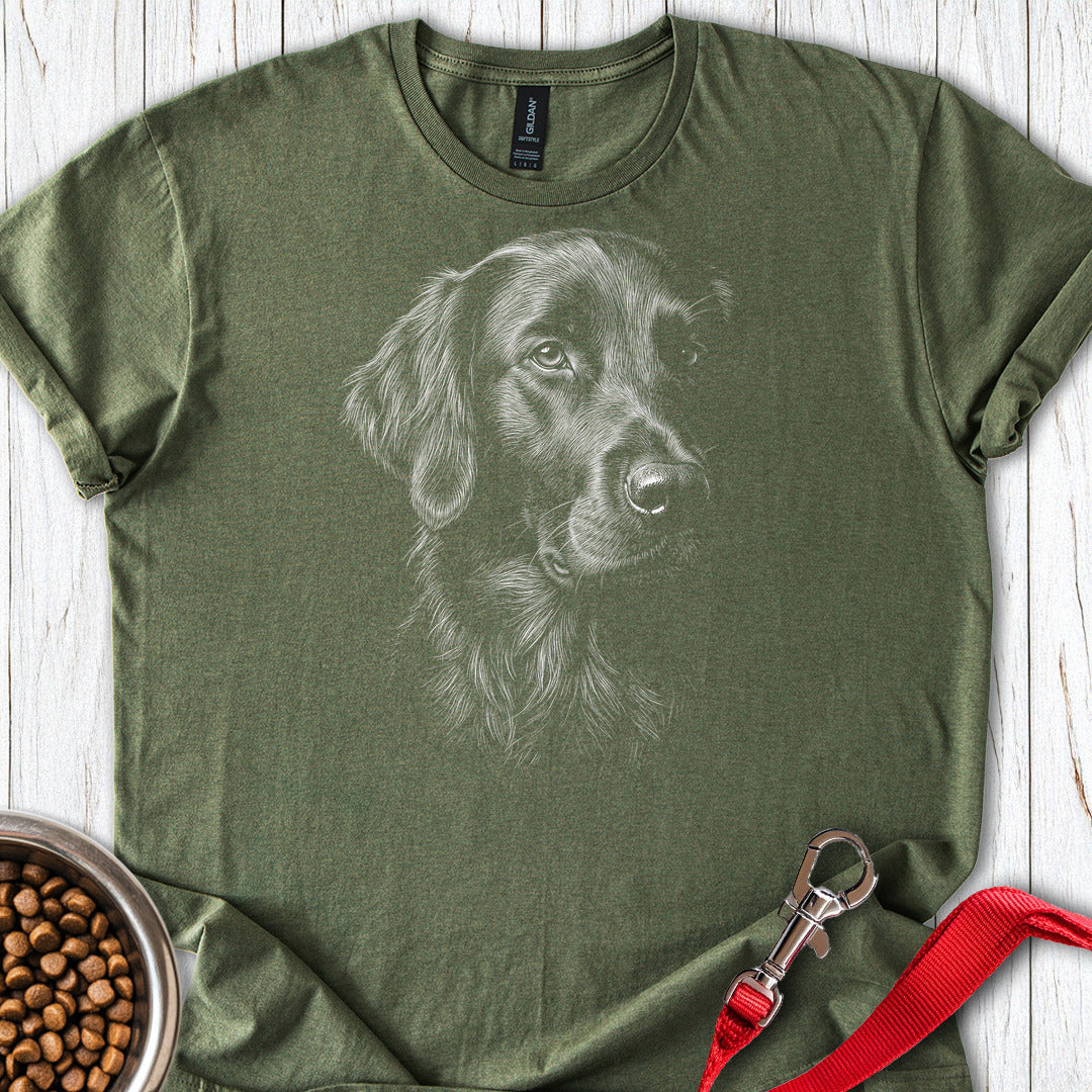 Flat Coated Retriever Engraved — Military Green
