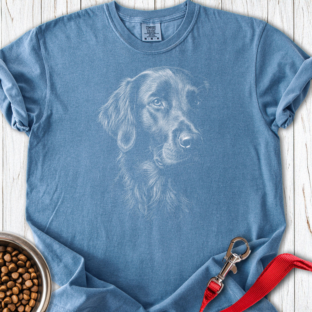 Flat Coated Retriever Engraved Premium Tee — Blue Jean