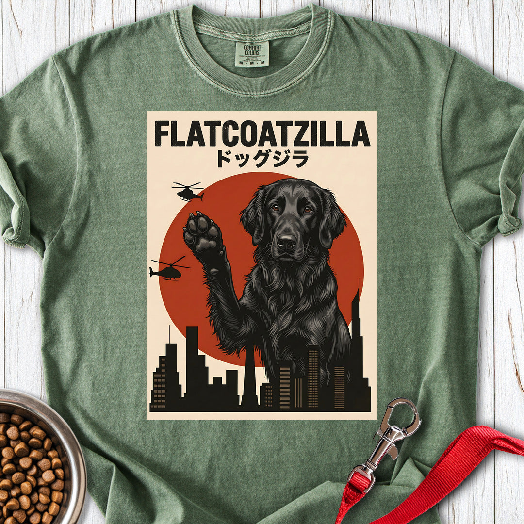 Flat Coated Retriever Flatcoatzilla Premium Tee — Moss