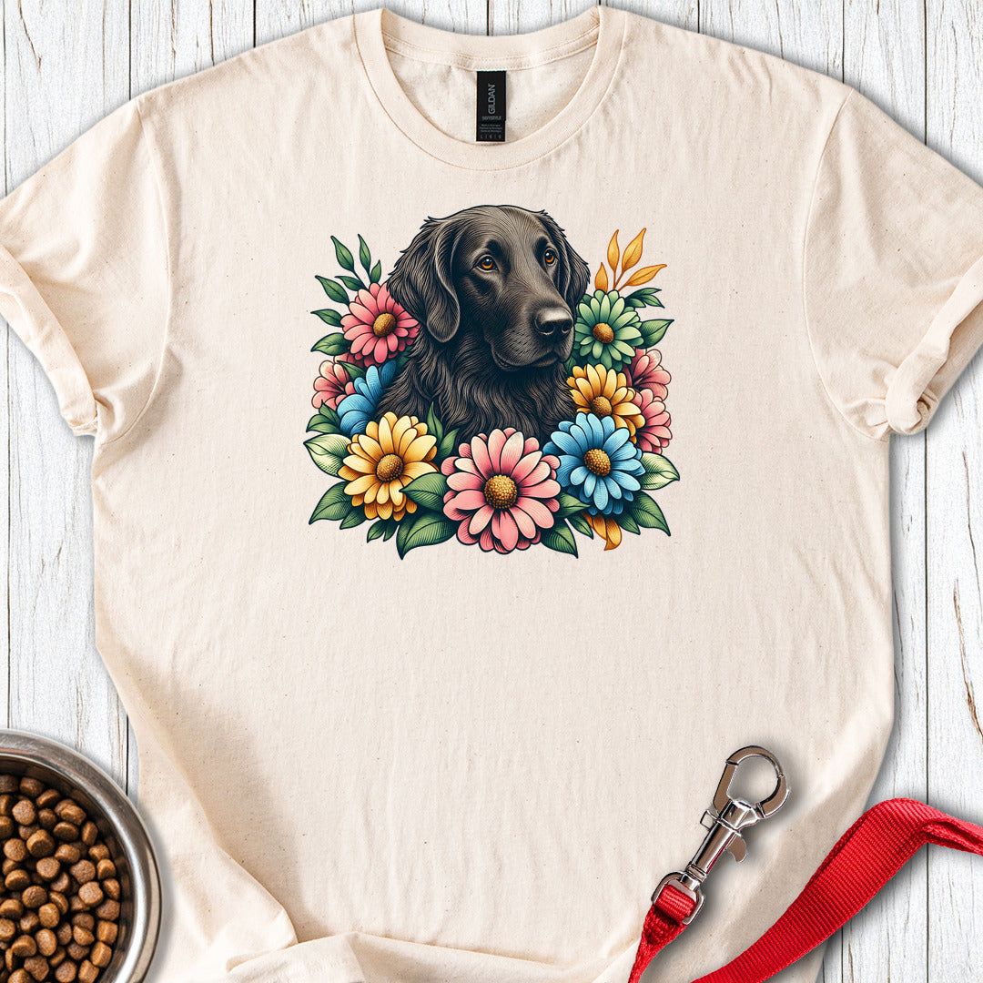 Flat Coated Retriever Flower Wreath — Natural