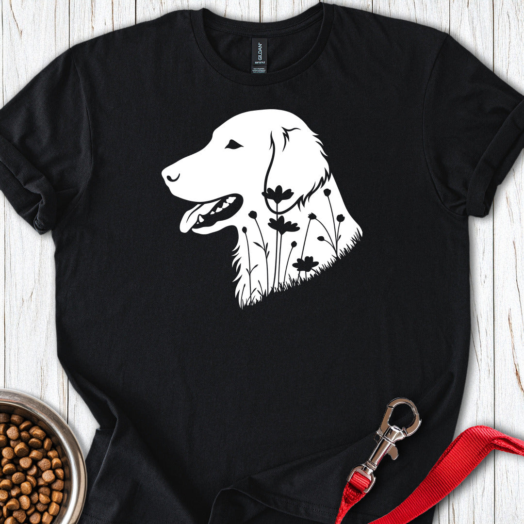 Flat Coated Retriever Flowers — Black