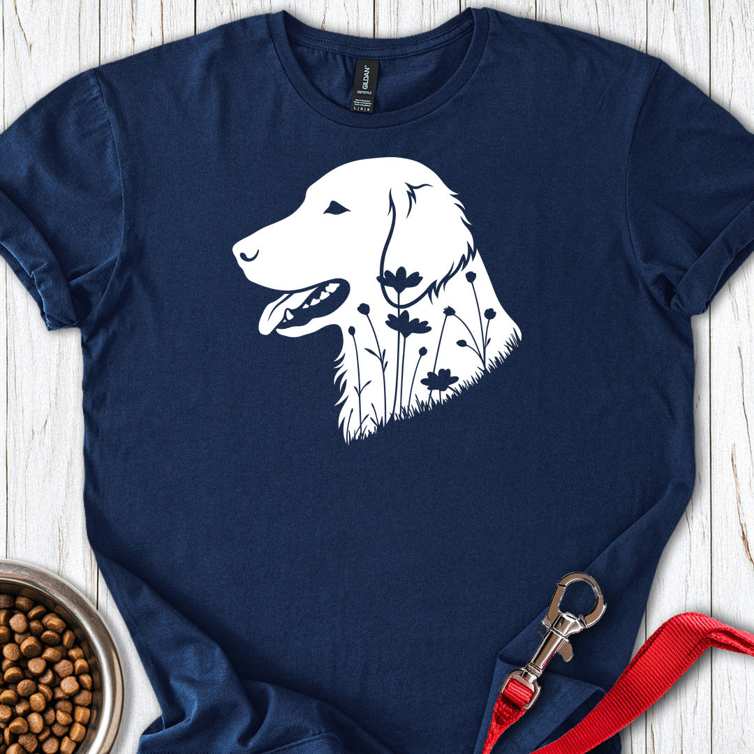 Flat Coated Retriever Flowers — Navy