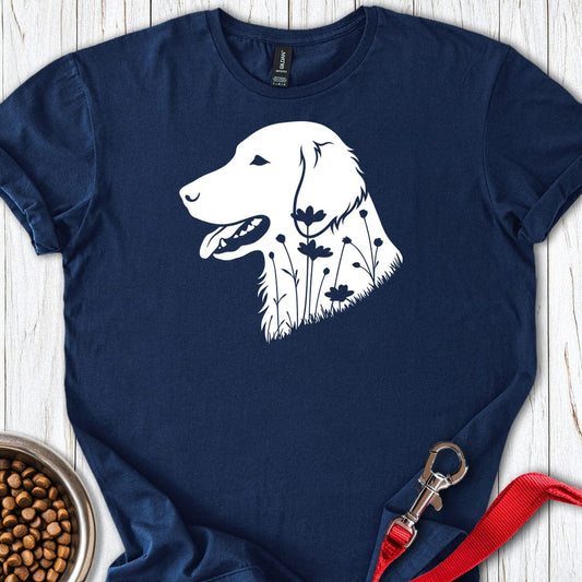 Flat Coated Retriever Flowers Navy