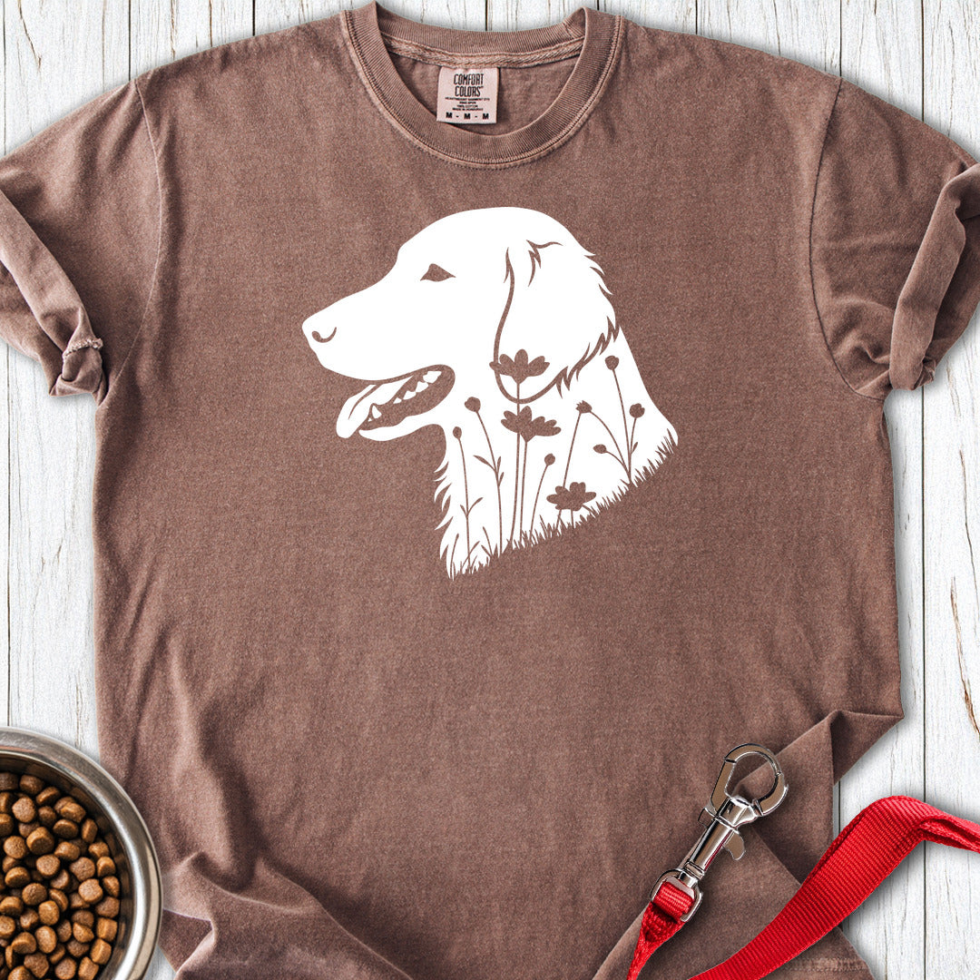 Flat Coated Retriever Flowers Premium Tee — Espresso