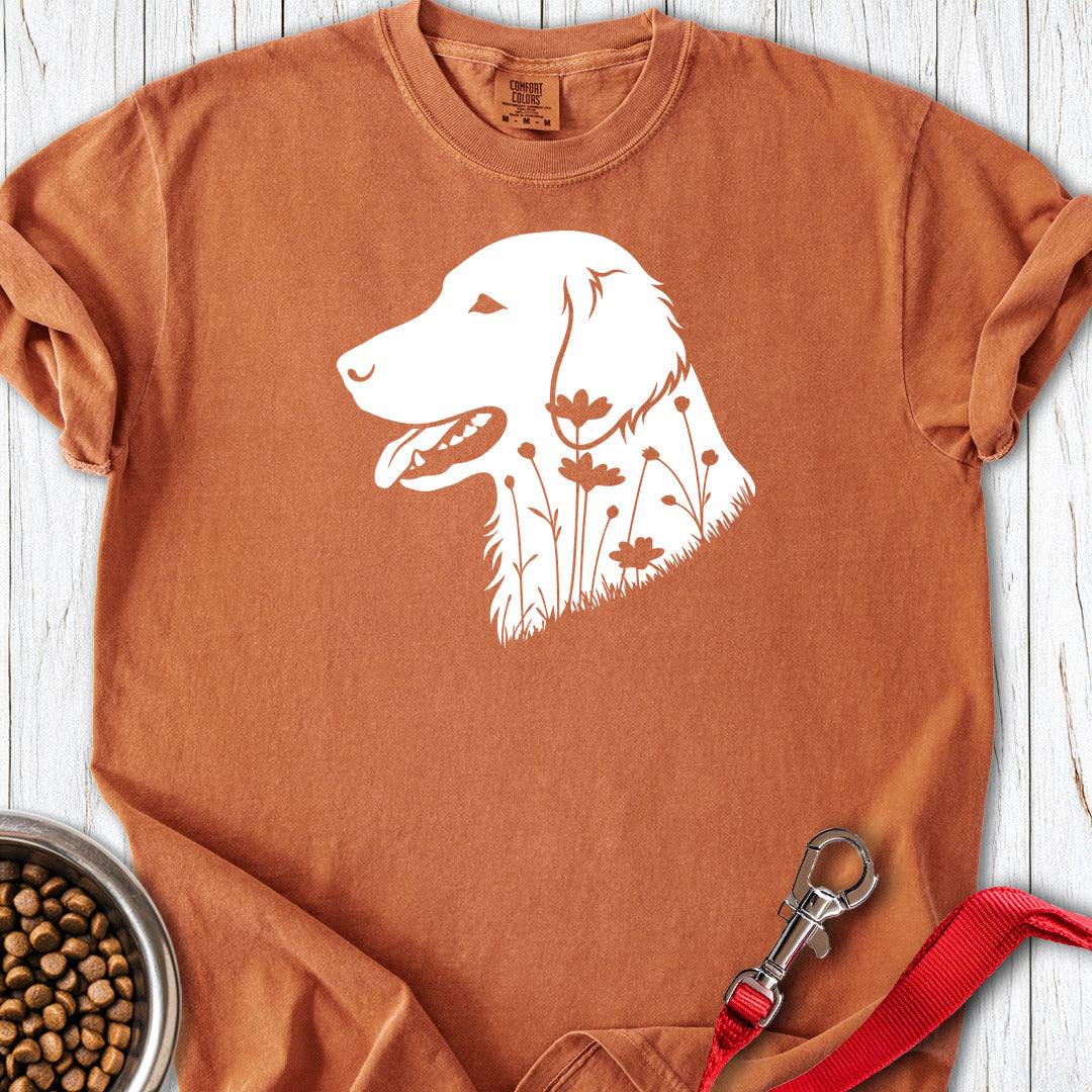 Flat Coated Retriever Flowers Premium Tee — Yam