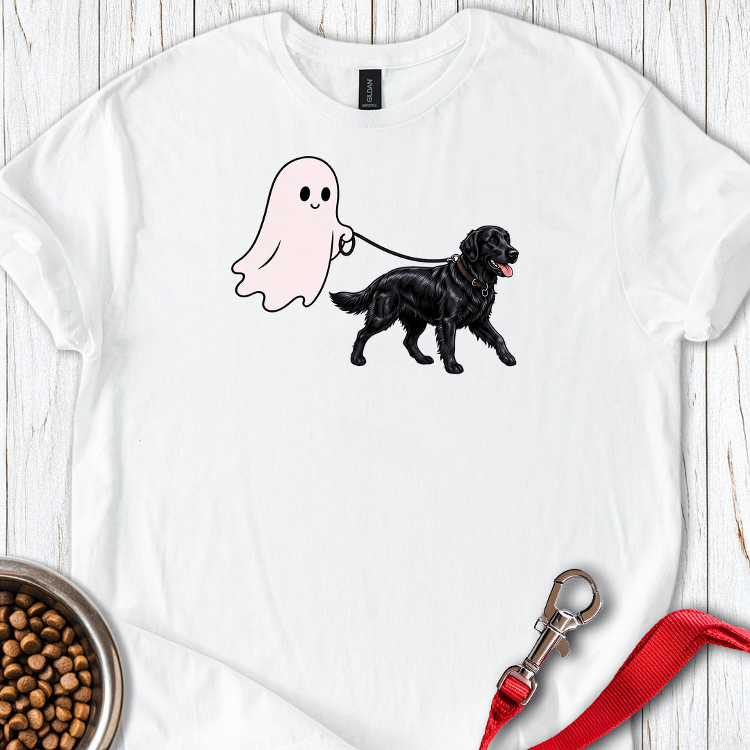 Flat Coated Retriever Ghost Walk — White