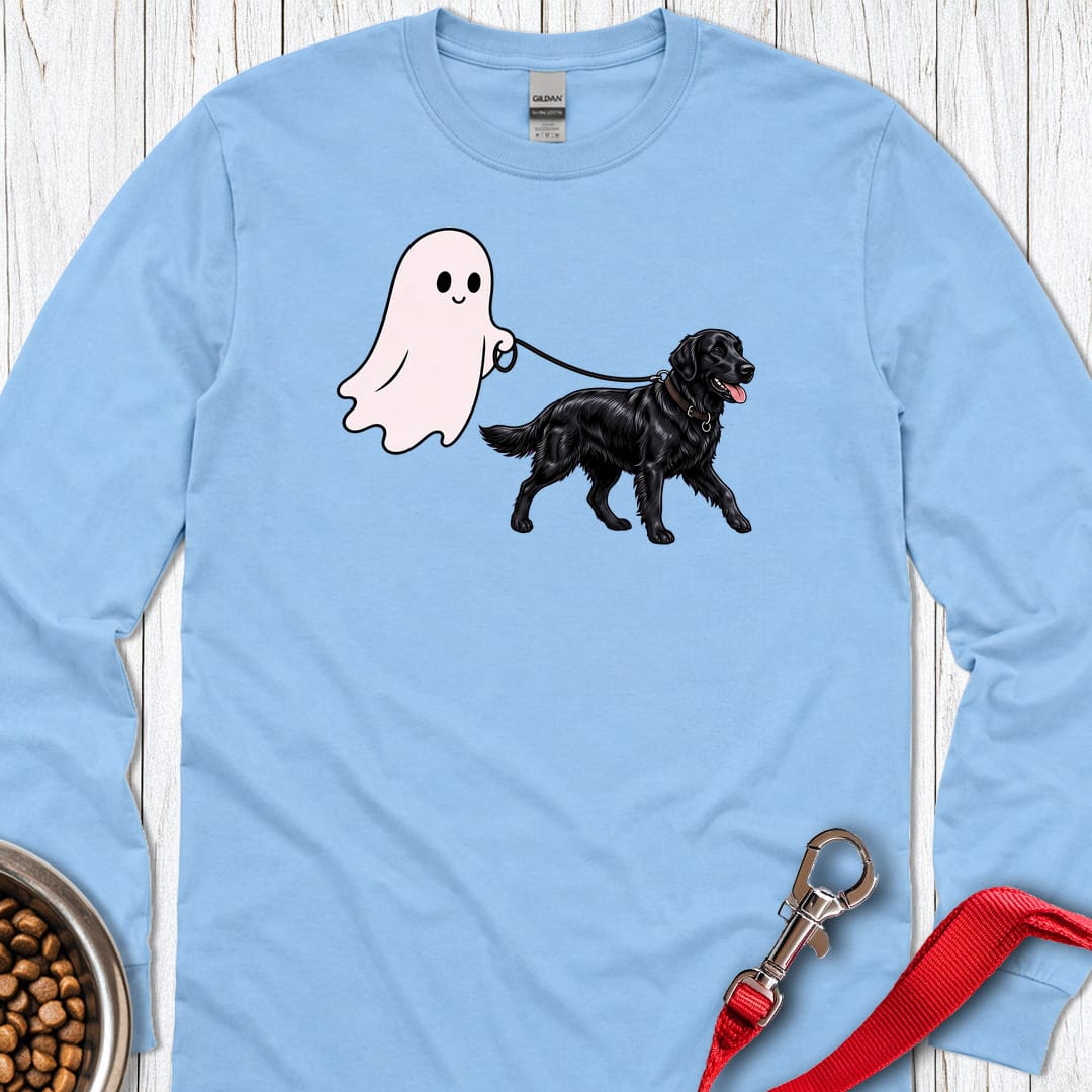 Flat Coated Retriever Ghost Walk Long Sleeve Carolina Blue