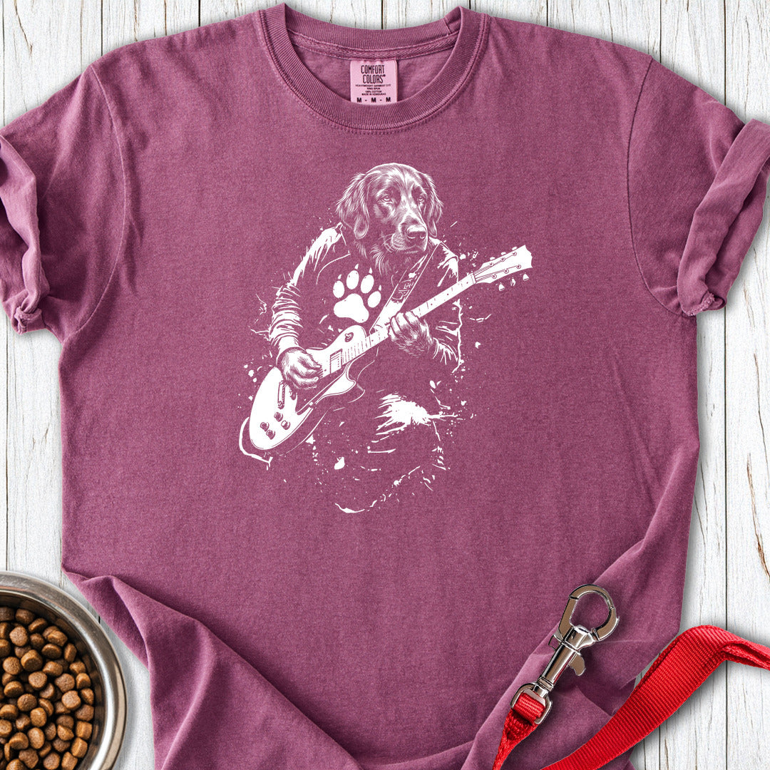 Flat Coated Retriever Guitar Premium Tee — Berry
