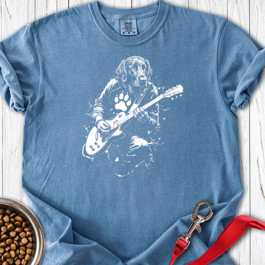 Flat Coated Retriever Guitar Premium Tee Blue Jean