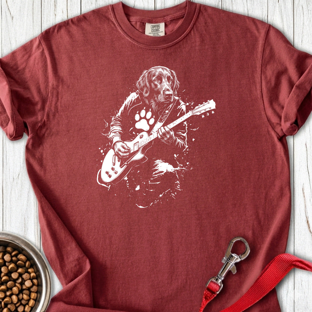 Flat Coated Retriever Guitar Premium Tee — Brick