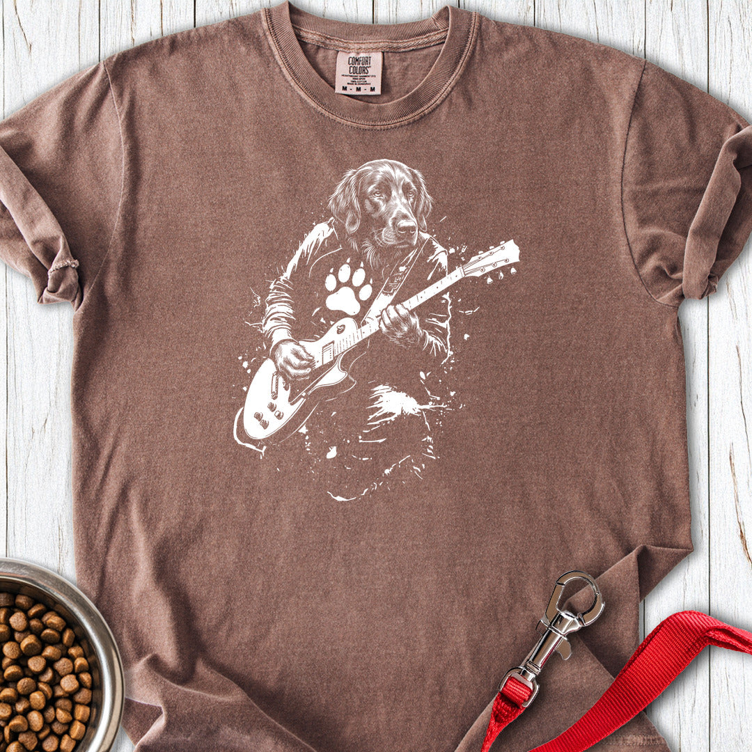 Flat Coated Retriever Guitar Premium Tee — Espresso