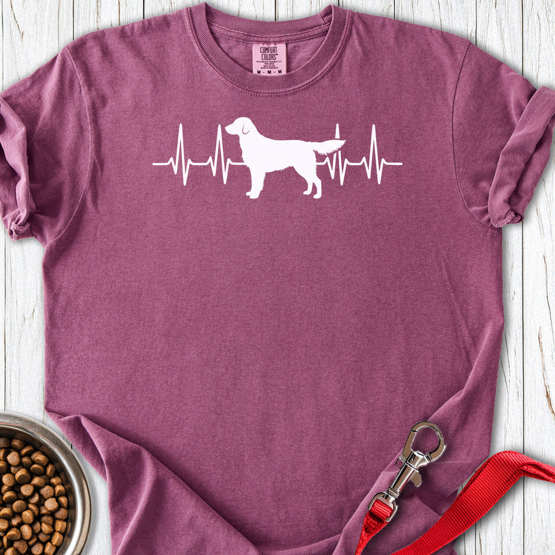Flat Coated Retriever Heartbeat Premium Tee — Berry