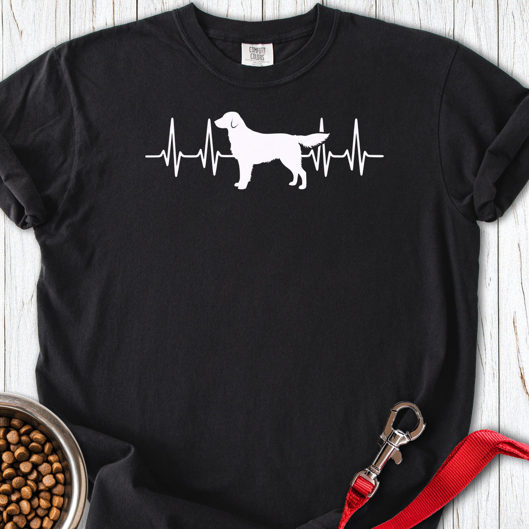 Flat Coated Retriever Heartbeat Premium Tee — Black