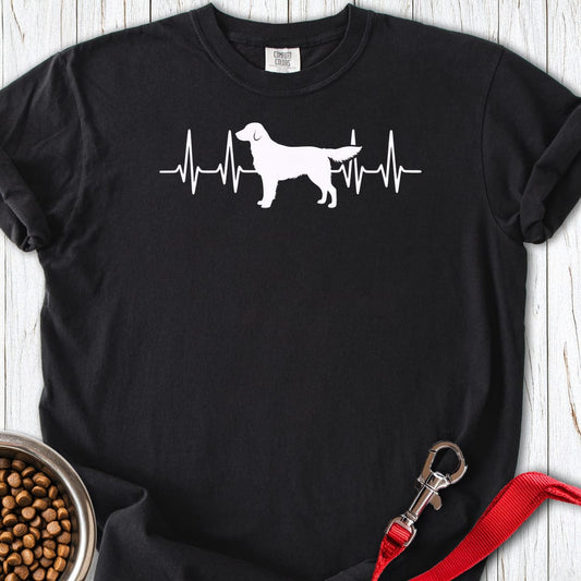 Flat Coated Retriever Heartbeat Premium Tee Black