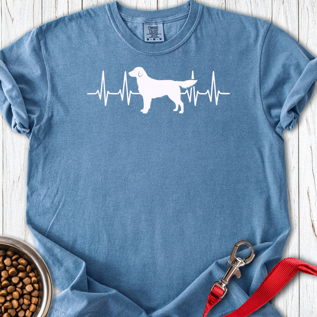 Flat Coated Retriever Heartbeat Premium Tee — Blue Jean