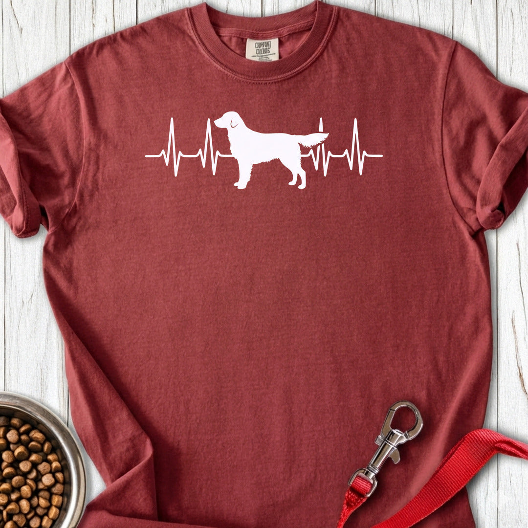 Flat Coated Retriever Heartbeat Premium Tee — Brick