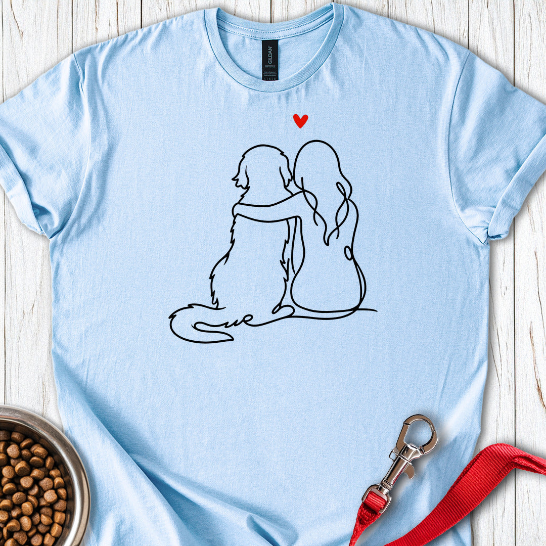 Flat Coated Retriever Hug — Light Blue