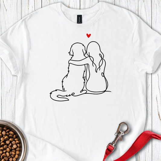 Flat Coated Retriever Hug White