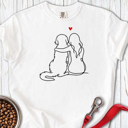 Flat Coated Retriever Hug Premium Tee White