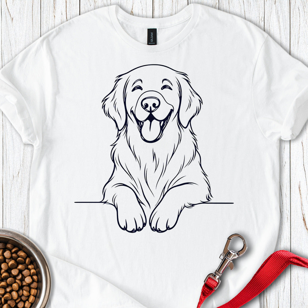 Flat Coated Retriever Lineart — White