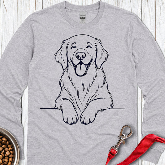 Flat Coated Retriever Lineart Long Sleeve — Sport Grey