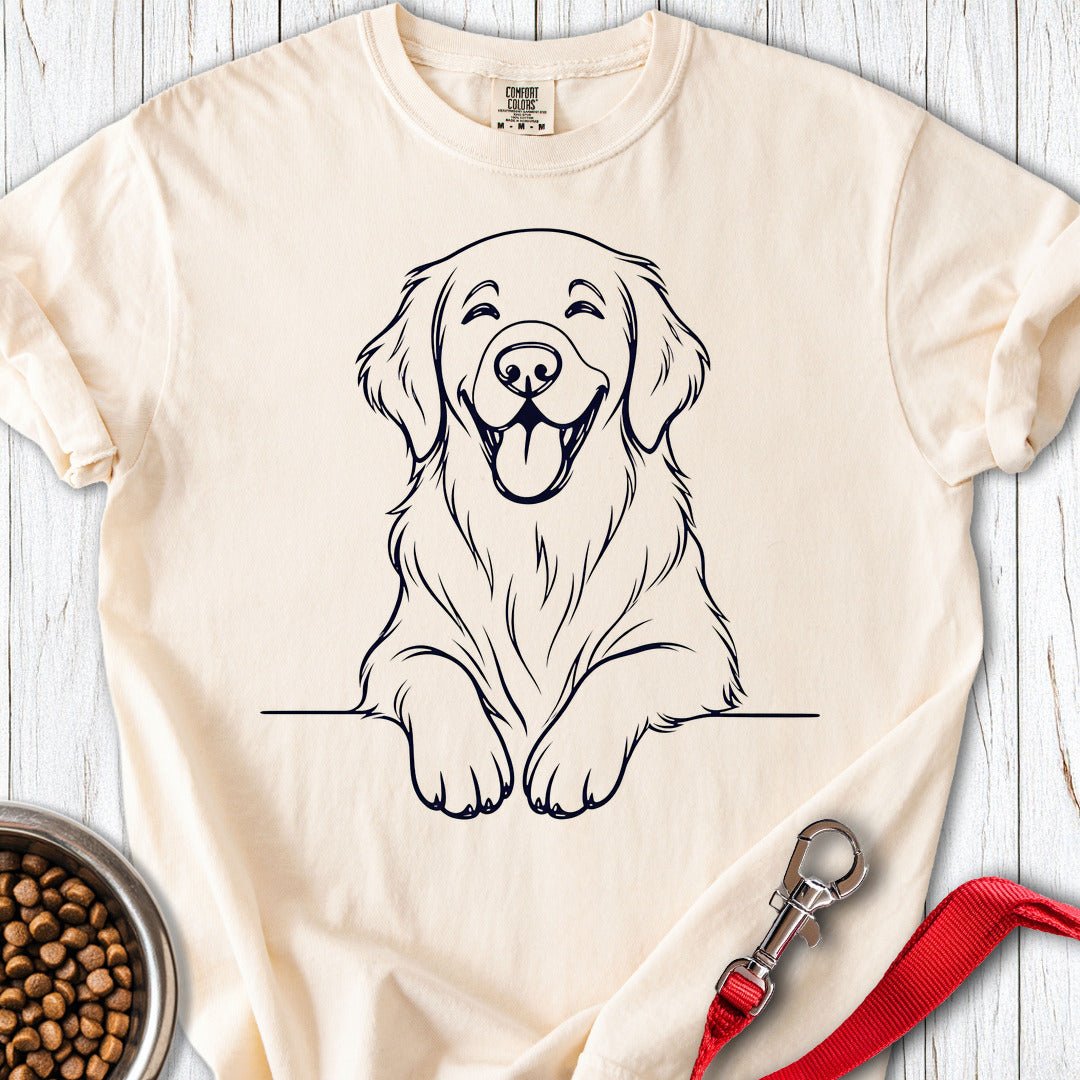 Flat Coated Retriever Lineart Premium Tee — Ivory