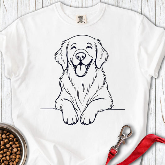 Flat Coated Retriever Lineart Premium Tee White