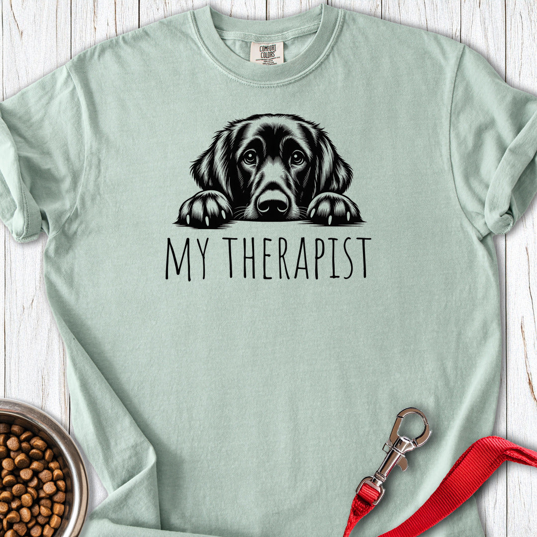Flat Coated Retriever My Therapist Premium Tee — Bay