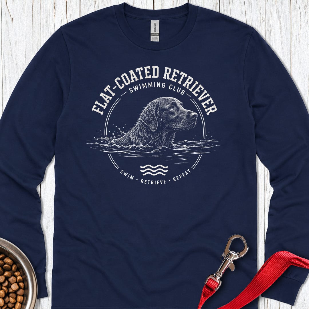Flat-Coated Retriever Swimming Club Long Sleeve Navy