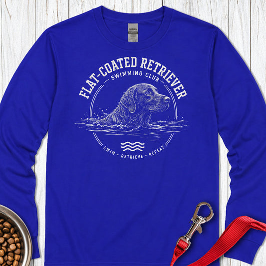 Flat-Coated Retriever Swimming Club Long Sleeve — Royal
