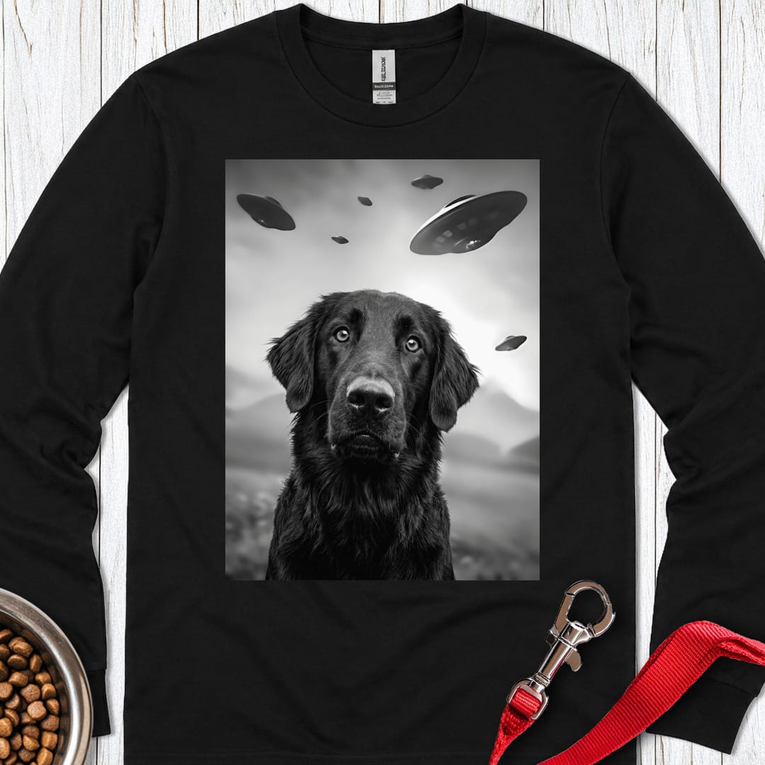 Flat Coated Retriever UFO Long Sleeve Black