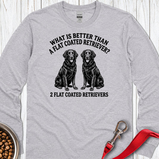 Flat Coated Retriever What Is Better Than One Long Sleeve — Sport Grey