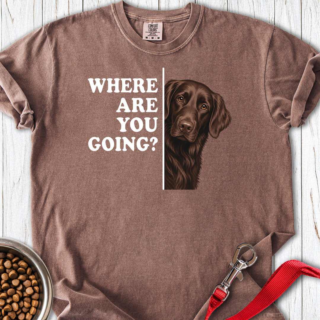 Flat Coated Retriever Where Are You Going Premium Tee — Espresso