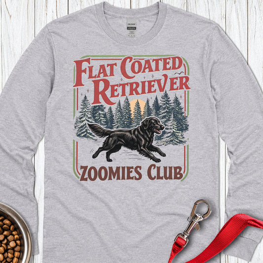 Flat Coated Retriever Zoomies Club Long Sleeve — Sport Grey