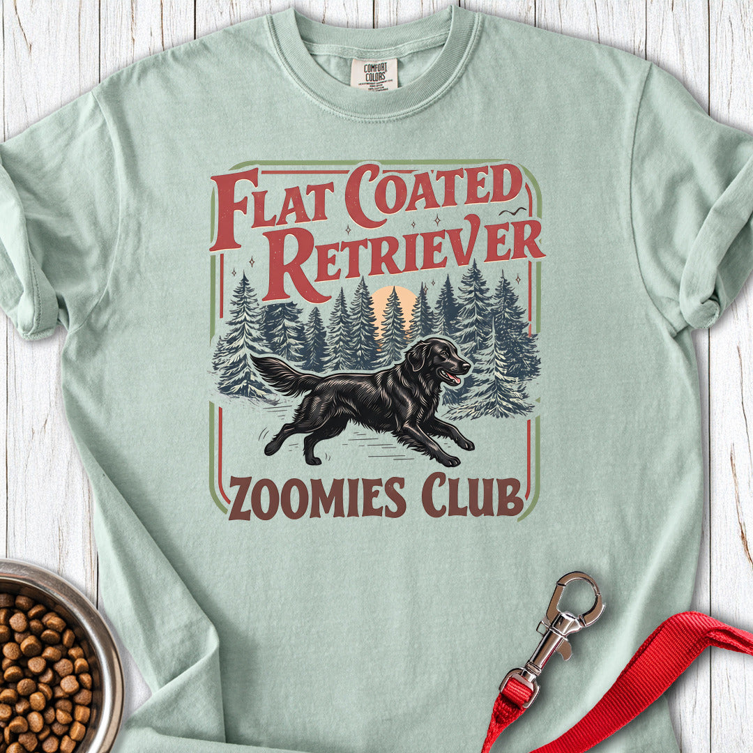 Flat Coated Retriever Zoomies Club Premium Tee — Bay