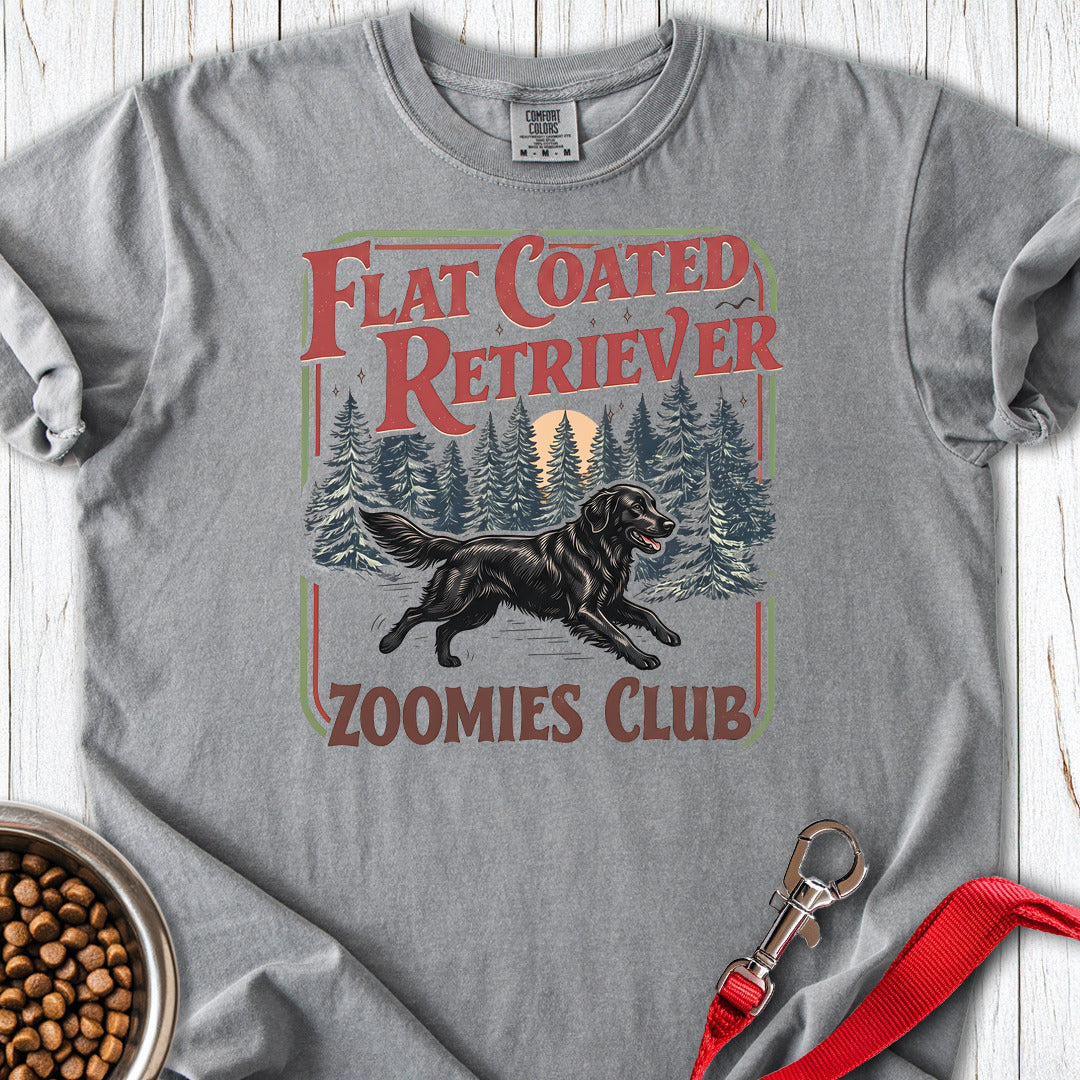 Flat Coated Retriever Zoomies Club Premium Tee — Grey