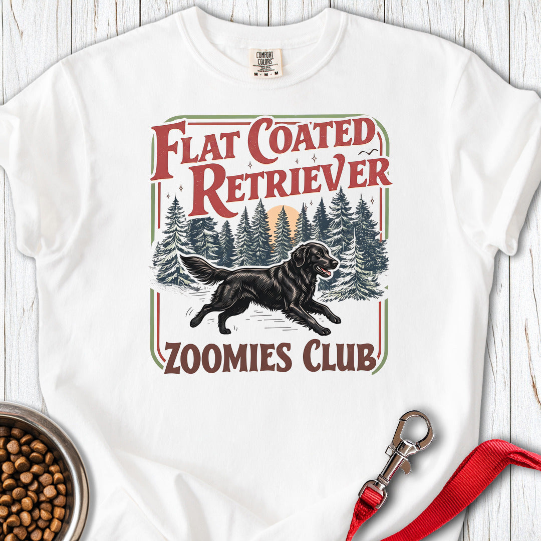 Flat Coated Retriever Zoomies Club Premium Tee — White