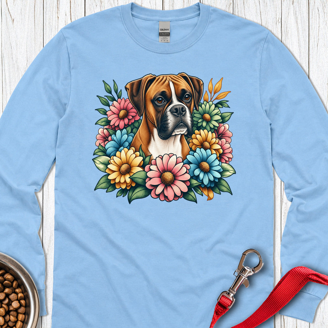 Floral Boxer Long Sleeve Carolina Blue