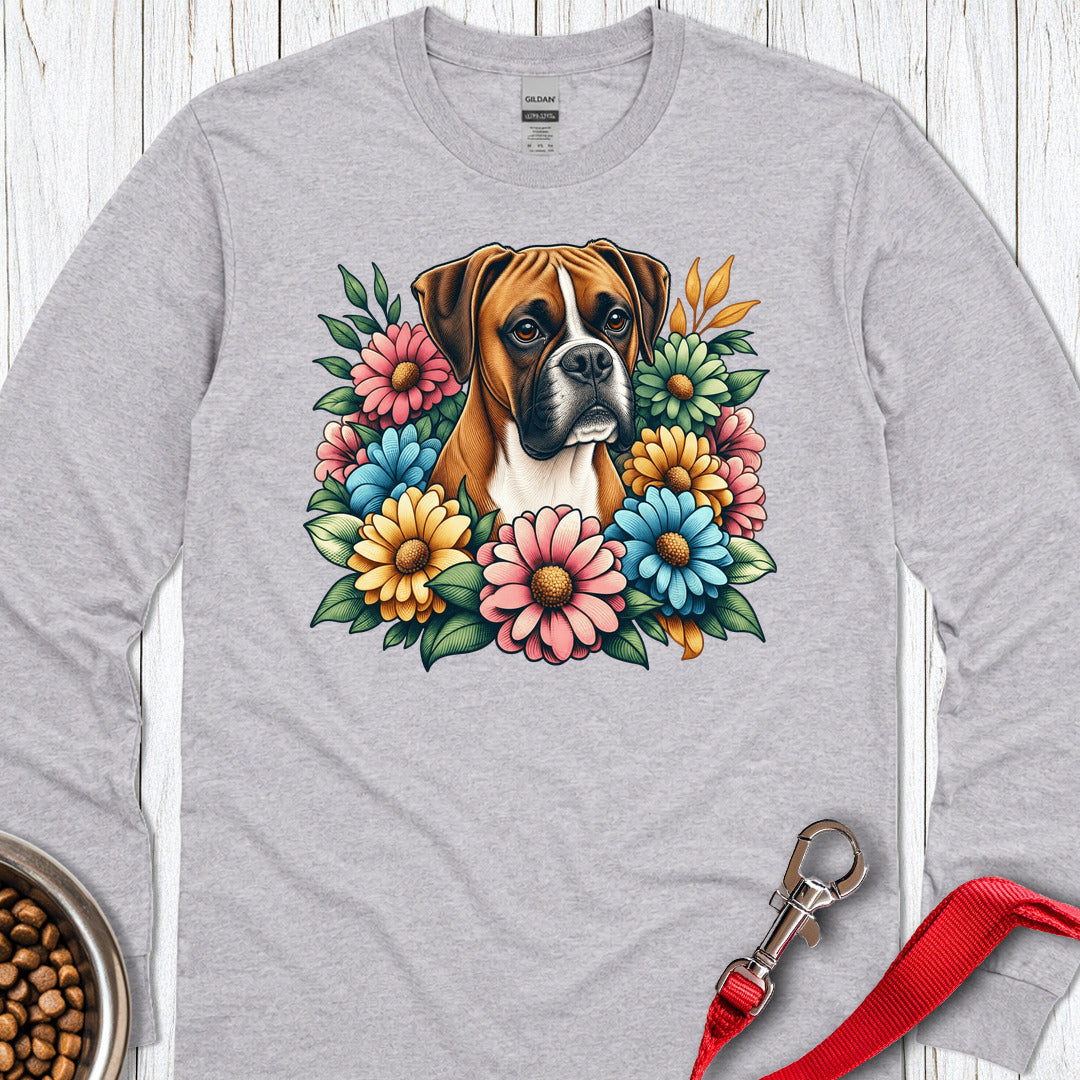 Floral Boxer Long Sleeve Sport Grey