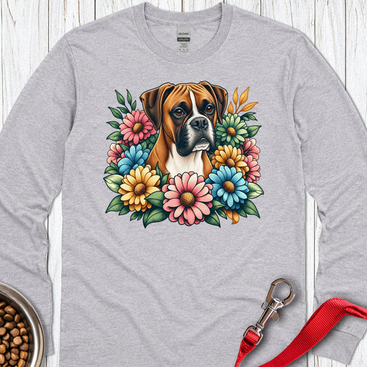 Floral Boxer Long Sleeve — Sport Grey